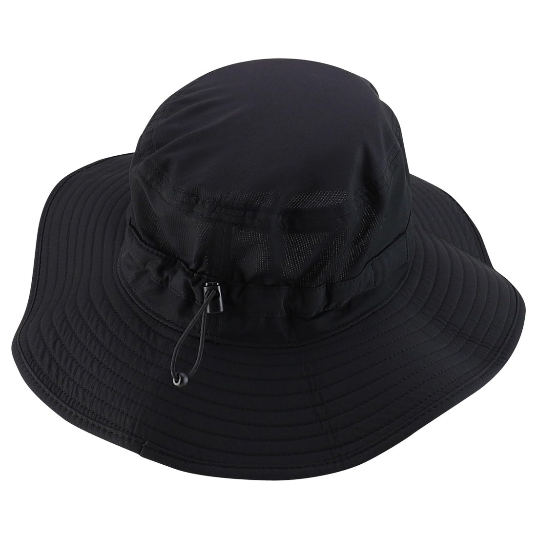 Trendy Apparel Shop Outdoor Large Brim Micro Mesh Performance Boonie Bucket Hat with Strap