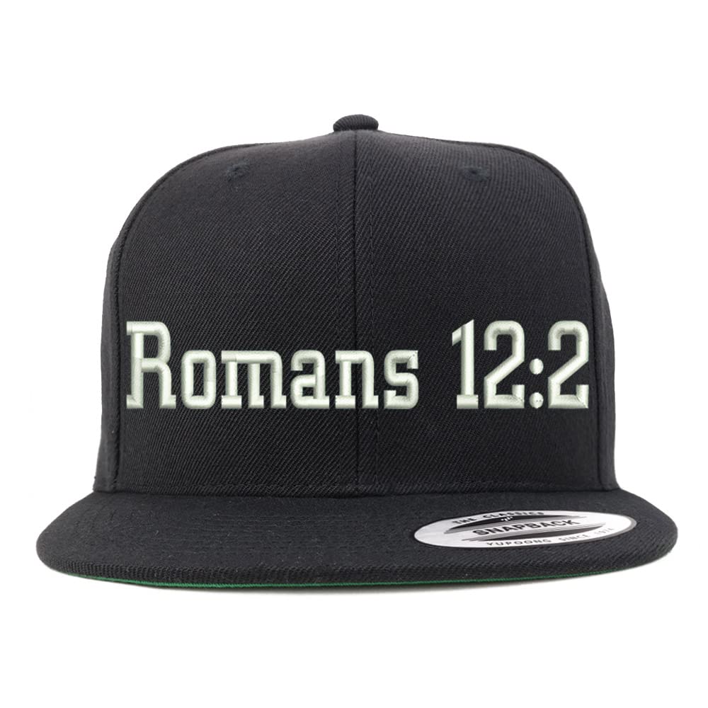 Trendy Apparel Shop Romans 12:2 Embroidered Flatbill Snapback