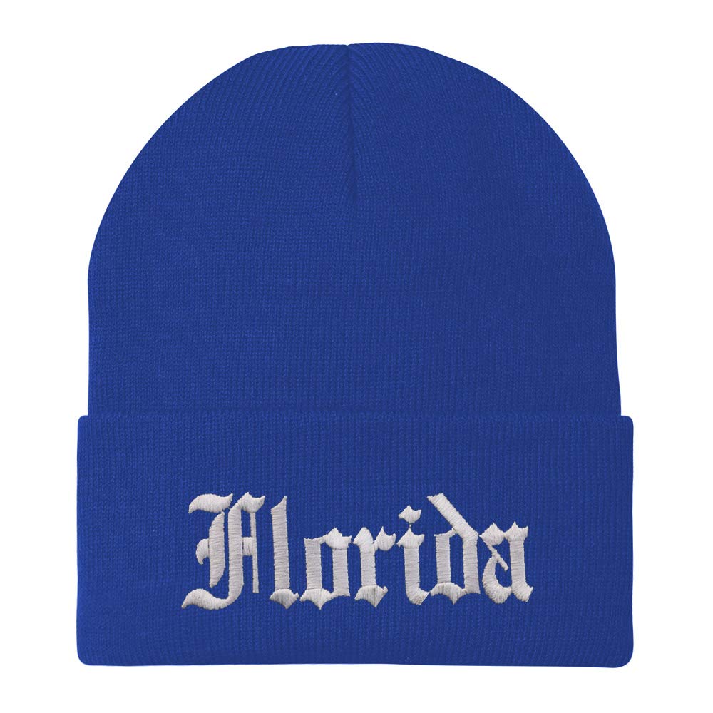 Trendy Apparel Shop Florida State Old English Embroidered Long Cuff Beanie