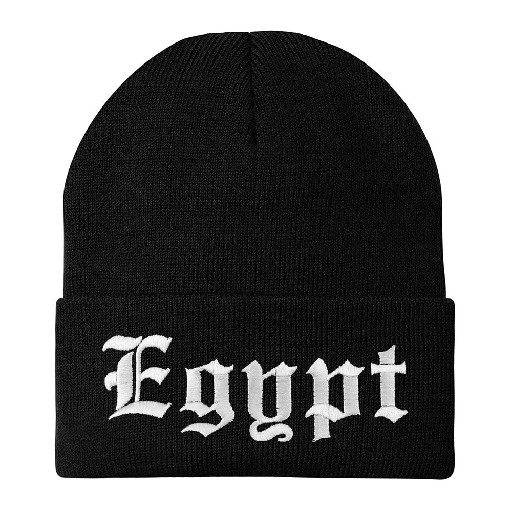 Trendy Apparel Shop Egypt Old English Embroidered Long Cuff Beanie