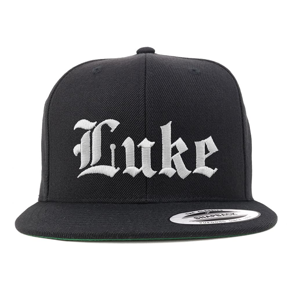 Trendy Apparel Shop Luke Old English Embroidered Flatbill Snapback