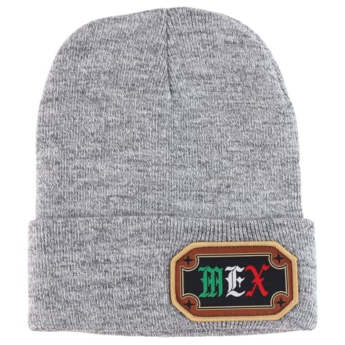 Trendy Apparel Shop Warm Knit MEX Patch Cuff Beanie