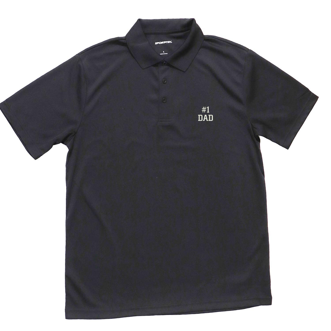 Trendy Apparel Shop Number #1 Dad Embroidered Flat Back Polyester Collared Polo Shirt