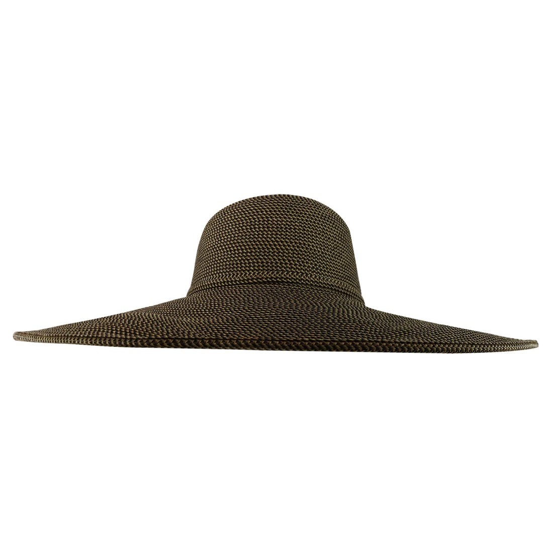 Trendy Apparel Shop UPF 50+ Paper Braid Tweed 6" Flat Brim Sun Shade Hat