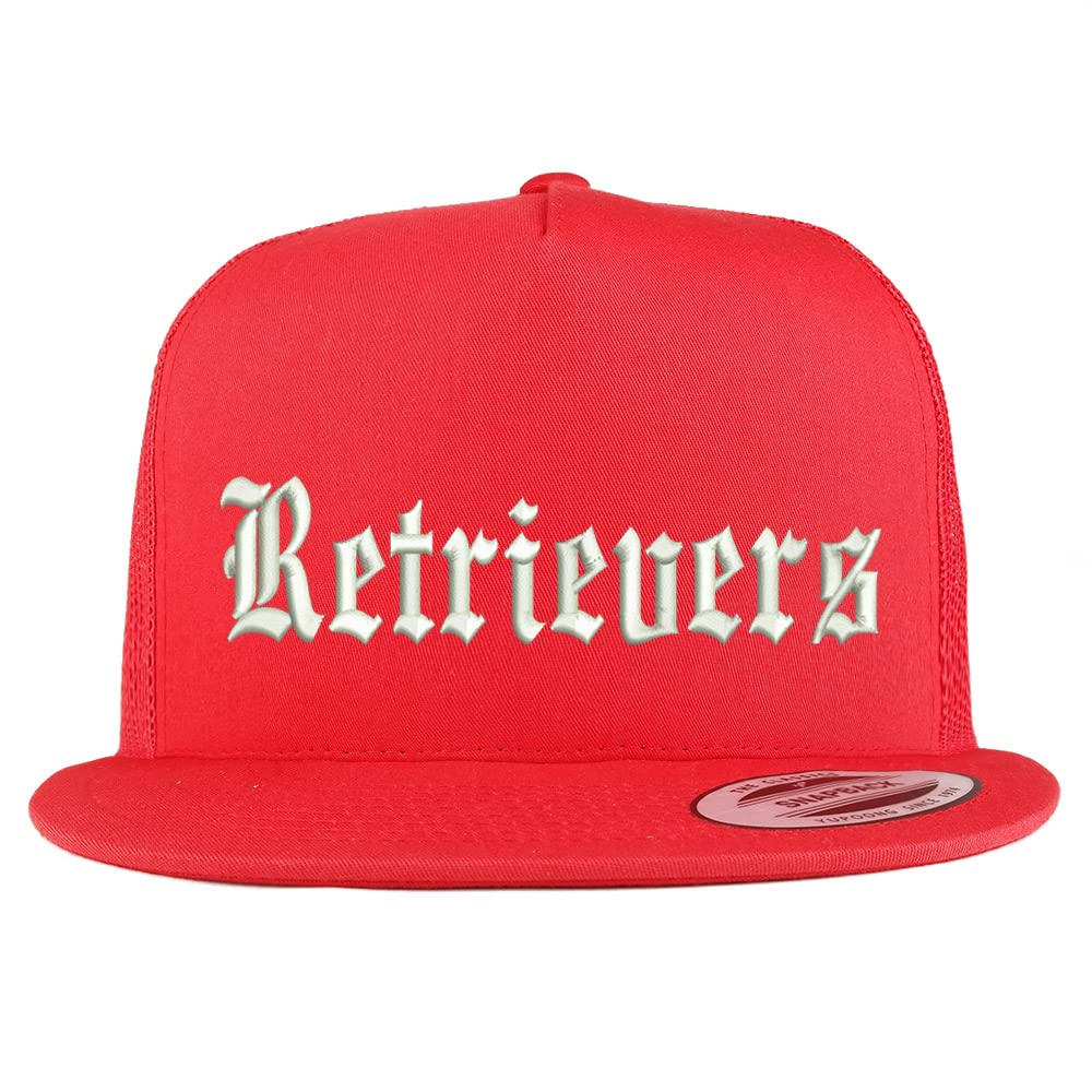 Trendy Apparel Shop Old English Retrivers 5 Panel Flatbill Trucker Cap