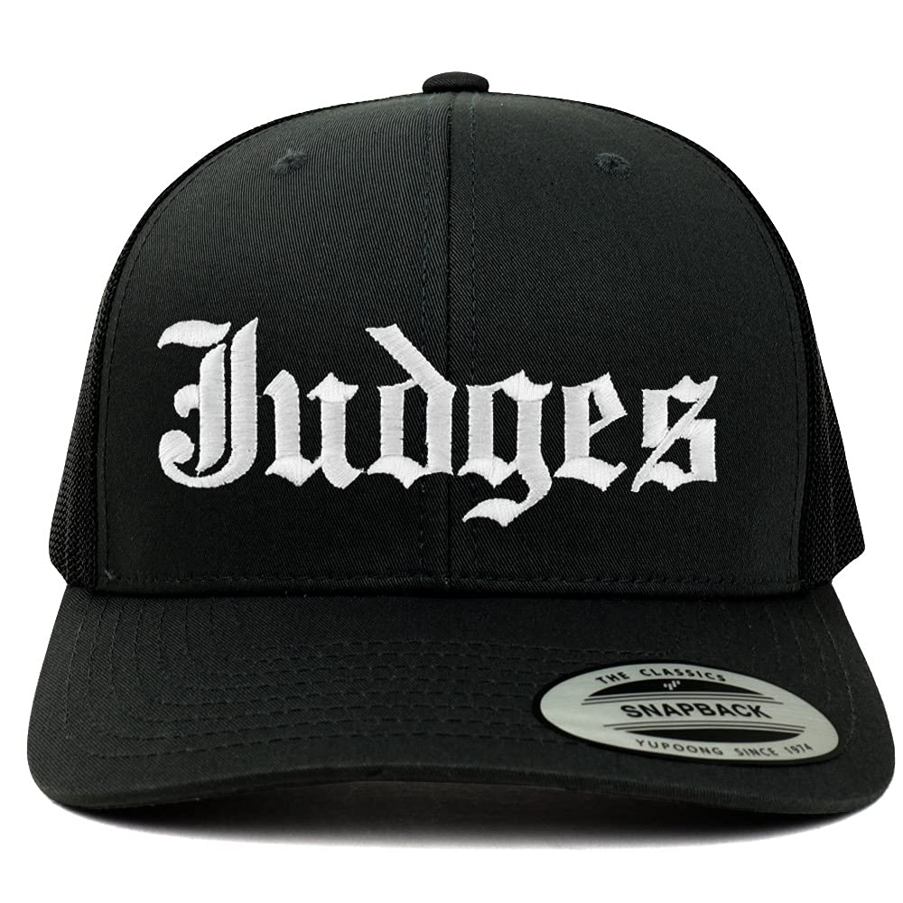 Trendy Apparel Shop Judges Old English 6 Panel Trucker Mesh Cap