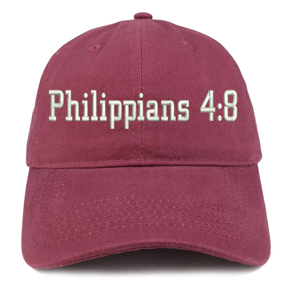 Trendy Apparel Shop Philippians 4:8 Low Profile Soft Cotton Baseball Cap