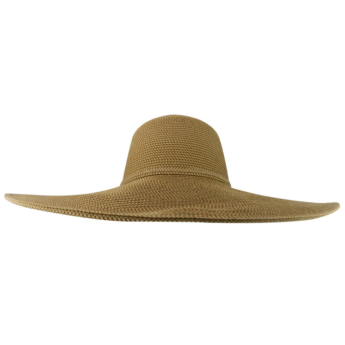 Trendy Apparel Shop UPF 50+ Paper Braid Tweed 6" Flat Brim Sun Shade Hat