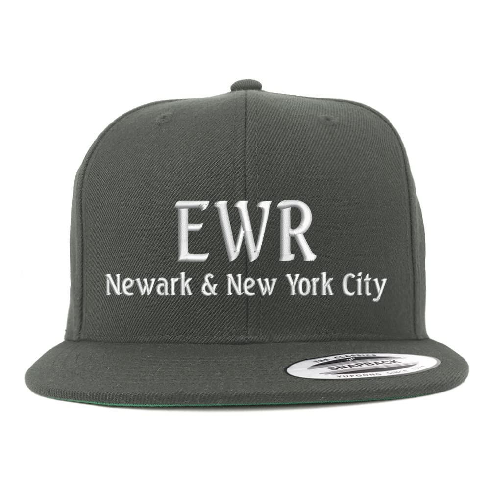 Trendy Apparel Shop EWR Newark and New York City Embroidered Flatbill Snapback