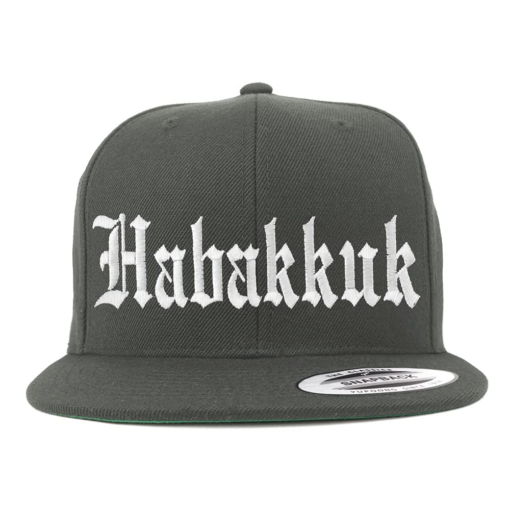 Trendy Apparel Shop Habakkuk Old English Embroidered Flatbill Snapback