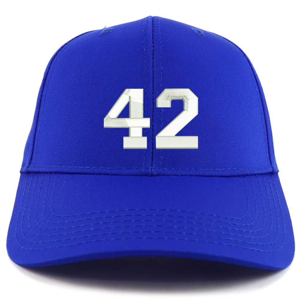 Trendy Apparel Shop Number 42 Collegiate Varsity Embroidered Sturctured Ball Cap