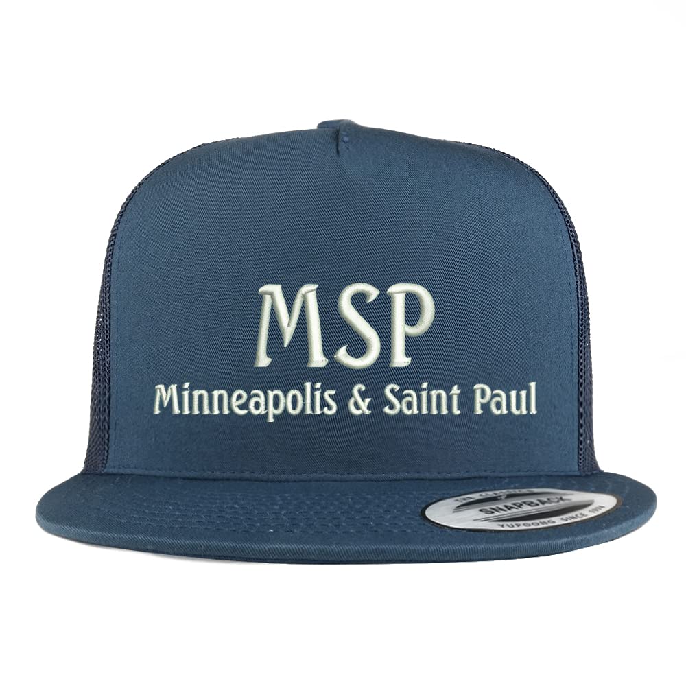 Trendy Apparel Shop MSP Minneapolis and Saint Paul Embroidered 5 Panel Flatbill Trucker Cap