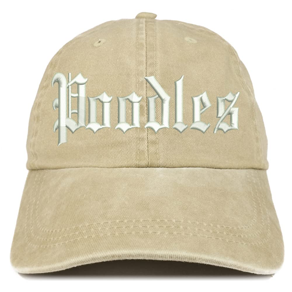 Trendy Apparel Shop Old English Poodles Washed Pigment Dyed Baseball Cap