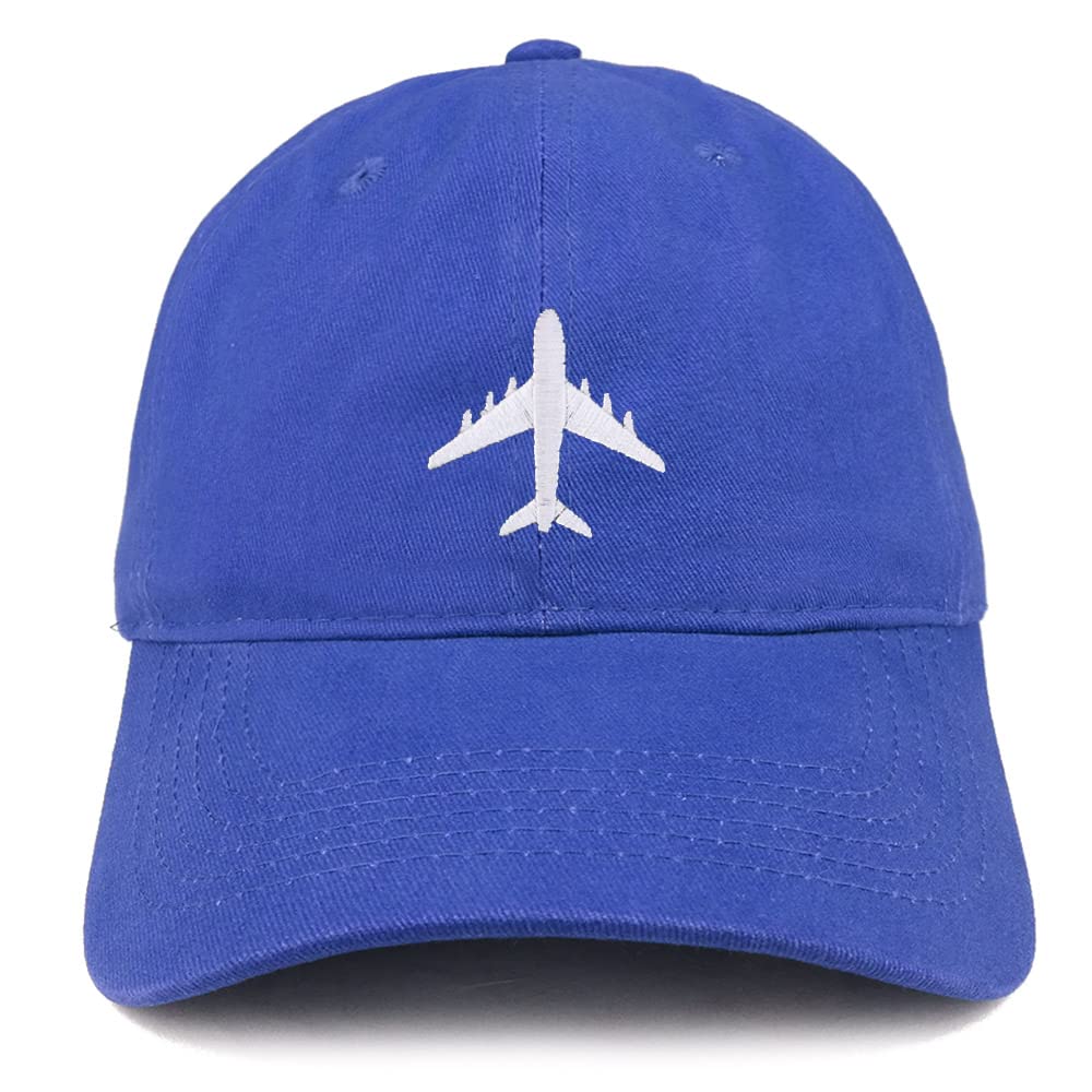 Trendy Apparel Shop Aircraft Jumbo Jet Embroidered Low Profile Soft Cotton Baseball Cap