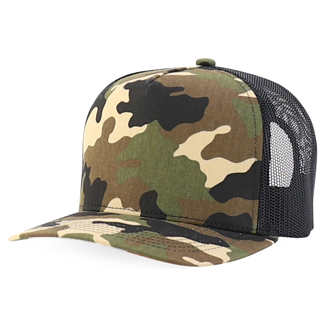 Trendy Apparel Shop 5 Panel Structured Trucker Cap with Mexico Flag Design Undervisor