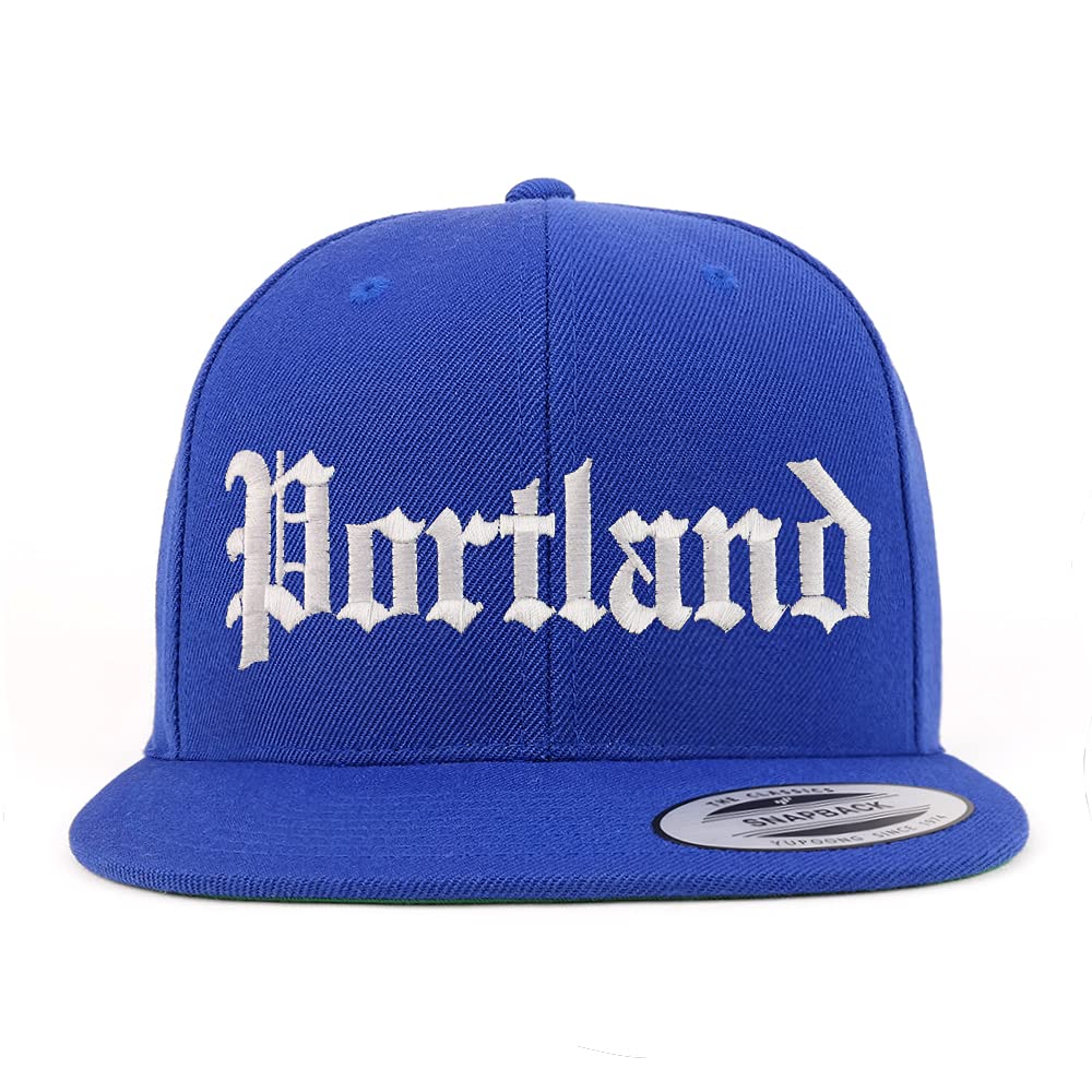 Trendy Apparel Shop Portland Old English Embroidered Flatbill Snapback