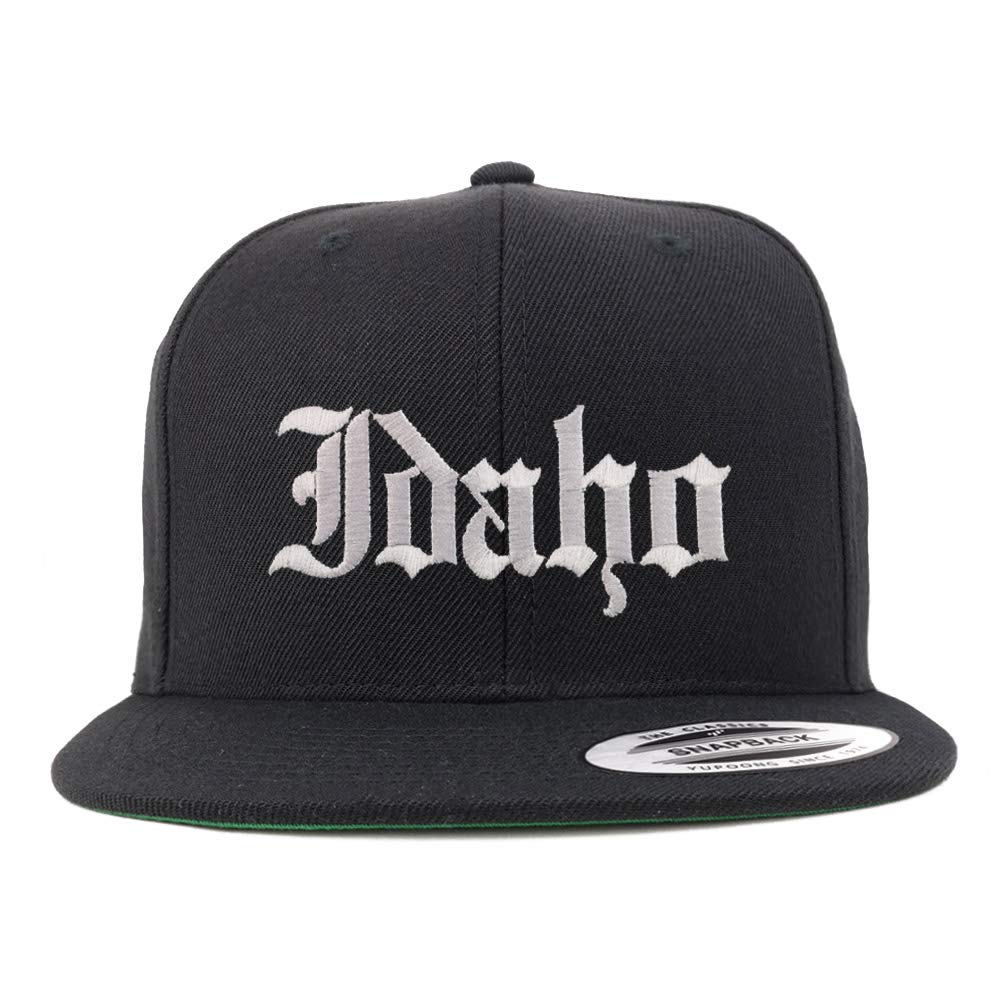 Trendy Apparel Shop Idaho State Old English Embroidered Flatbill Snapback