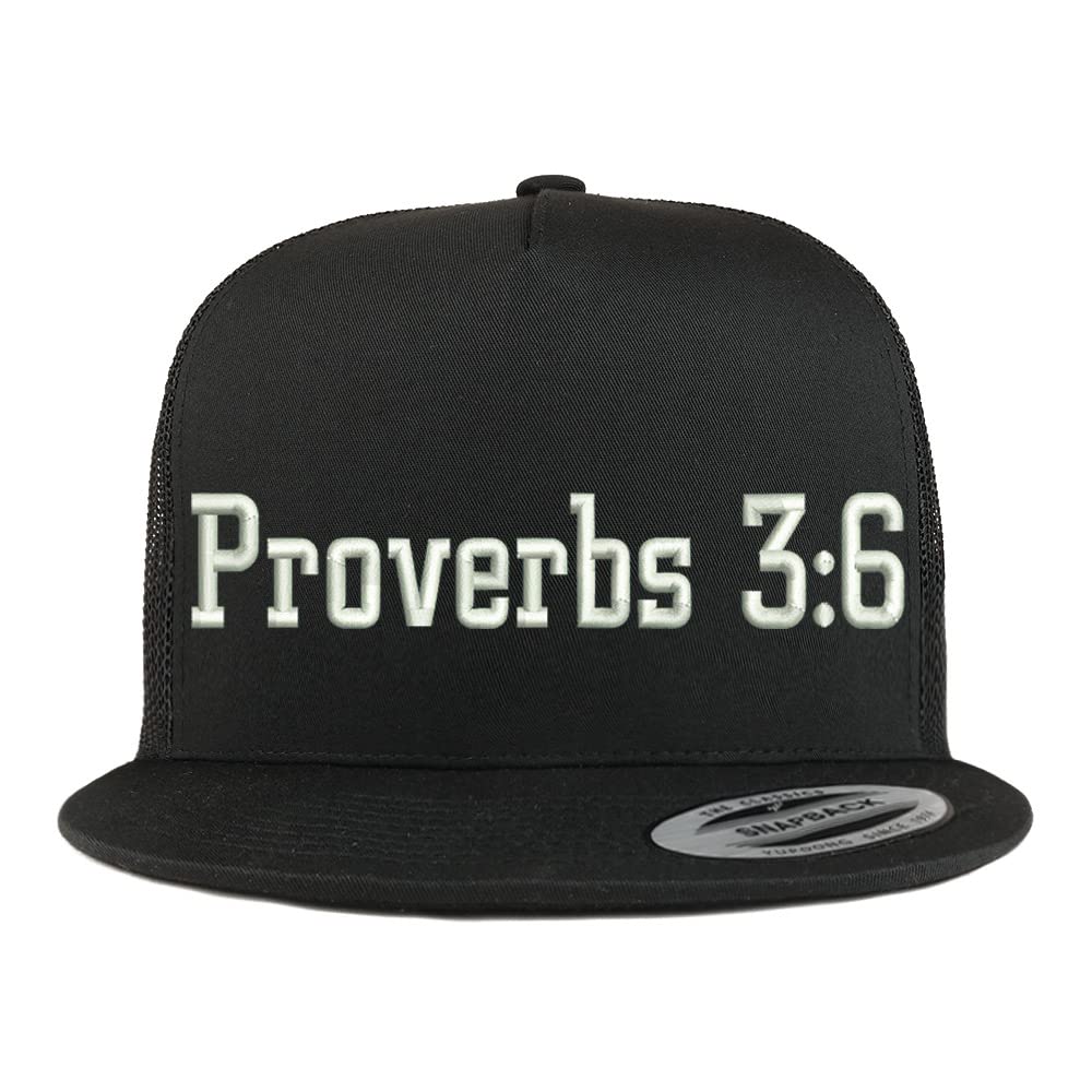 Trendy Apparel Shop Proverbs 3:6 5 Panel Flatbill Trucker Cap