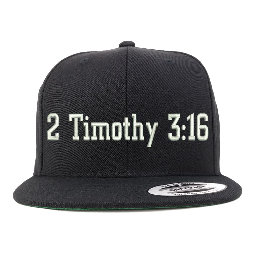 Trendy Apparel Shop 2 Timothy 3:16 Embroidered Flatbill Snapback