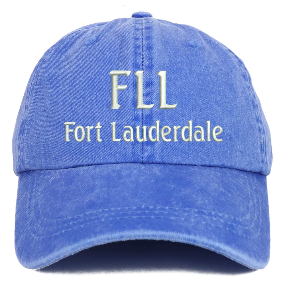Trendy Apparel Shop FLL Fort Lauderdale Embroidered Pigment Dyed Washed Baseball Cap