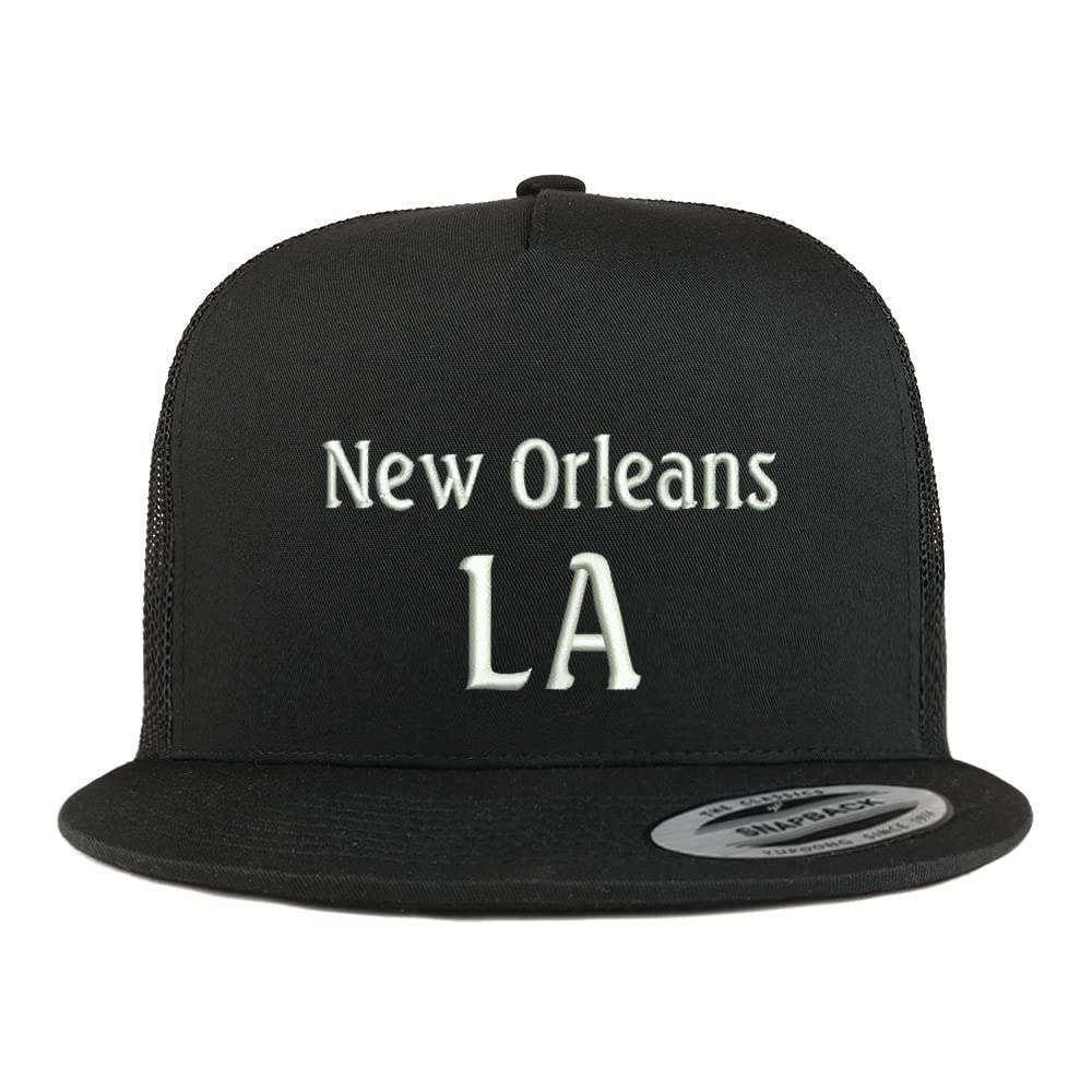 Trendy Apparel Shop New Orleans LA Embroidered 5 Panel Flatbill Trucker Cap