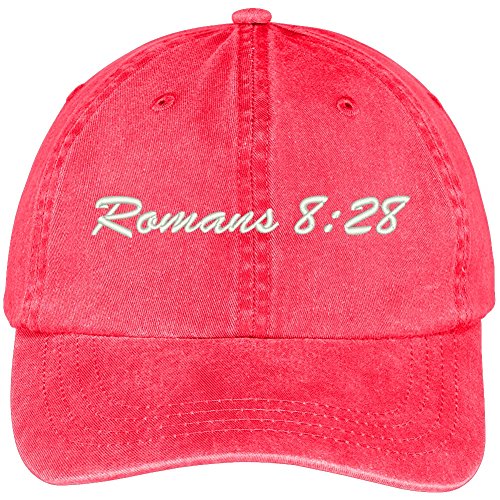 Trendy Apparel Shop Bible Verse Romans 8:28 Embroidered Pigment Dyed Cotton Baseball Cap