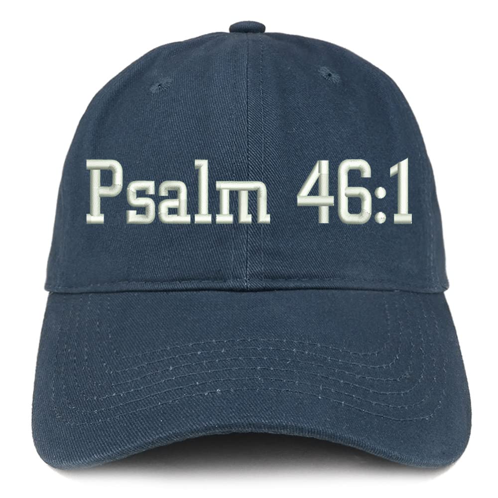 Trendy Apparel Shop Psalm 46:1 Low Profile Soft Cotton Baseball Cap