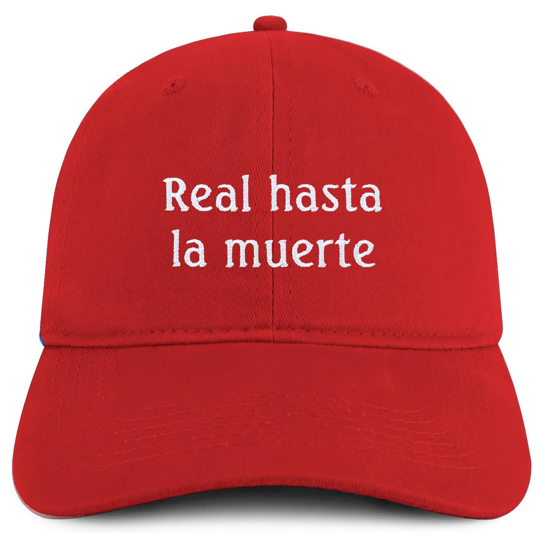 Trendy Apparel Shop Real Hasta la Muerte Embroidered Cotton Low Profile Dad Hat