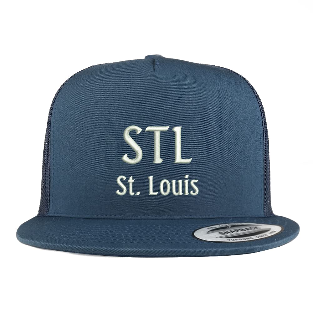 Trendy Apparel Shop STL St. Louis Embroidered 5 Panel Flatbill Trucker Cap