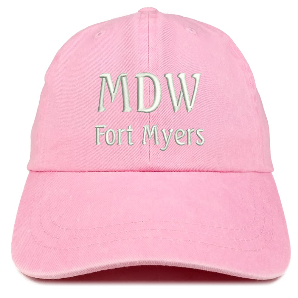 Trendy Apparel Shop MDW Fort Myers Embroidered Pigment Dyed Washed Baseball Cap