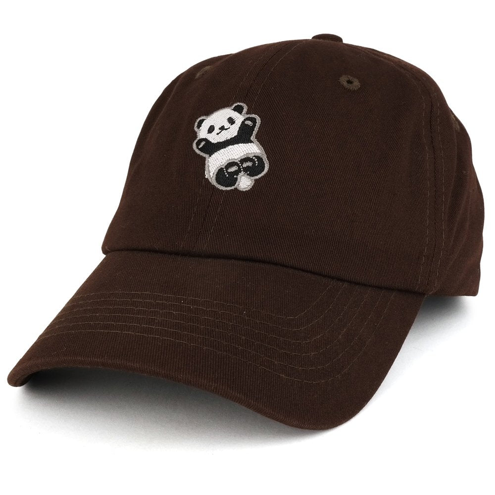 Trendy Apparel Shop Cute Baby Panda Embroidered Unstructured Cotton Dad Cap