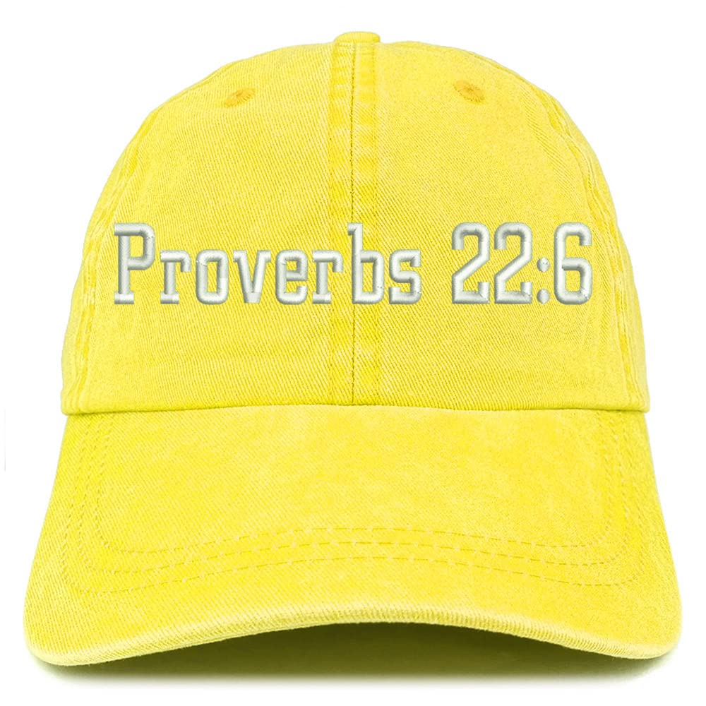Trendy Apparel Shop Proverbs 22: 6 Washed Pigment Dyed Baseball Cap