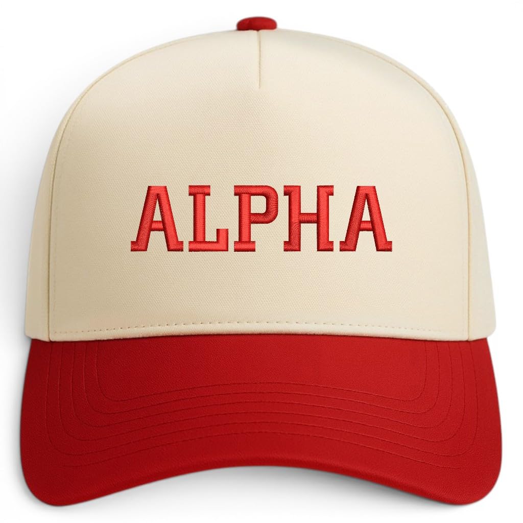 Trendy Apparel Shop Alpha Embroidered 5 Panel Two Tone Vintage Ball Cap