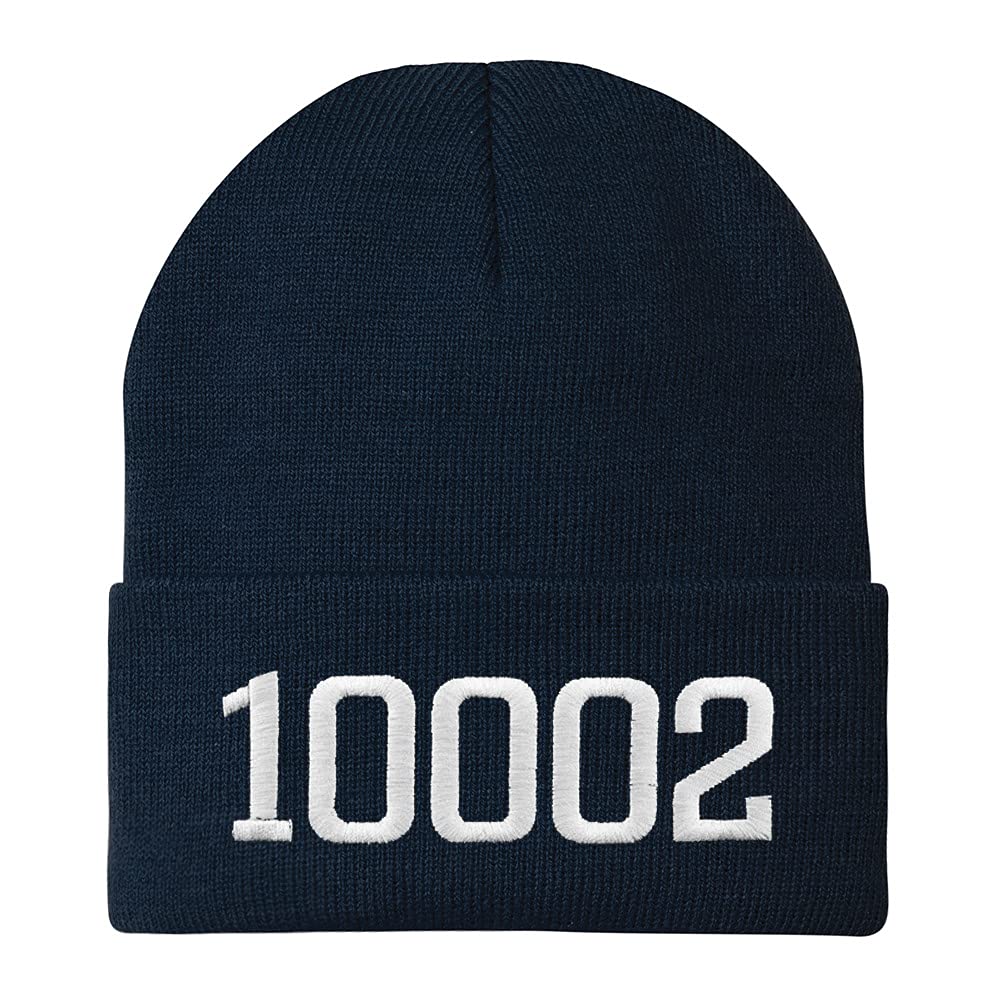 Trendy Apparel Shop 10002 New York Old English Embroidered Long Cuff Beanie