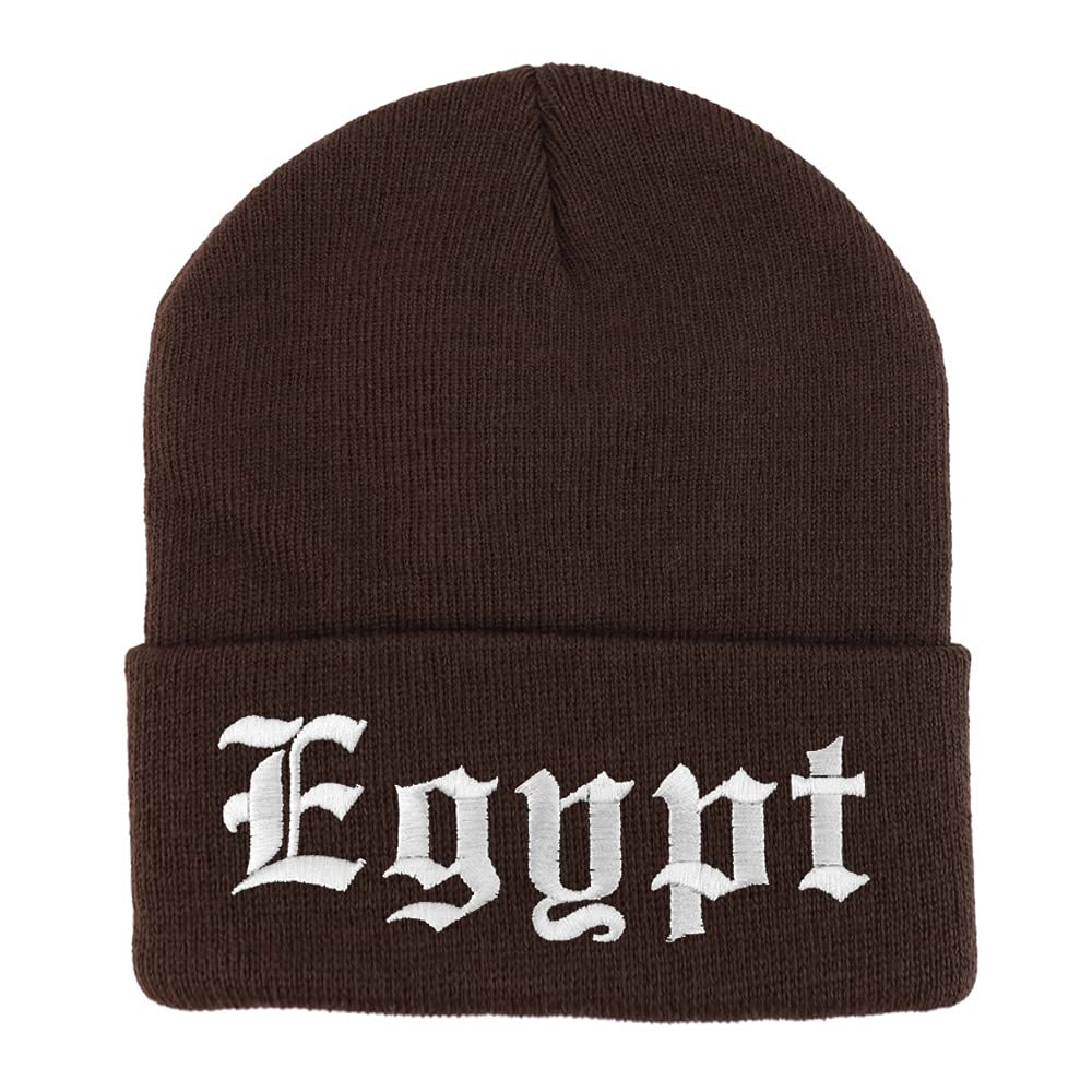 Trendy Apparel Shop Egypt Old English Embroidered Long Cuff Beanie