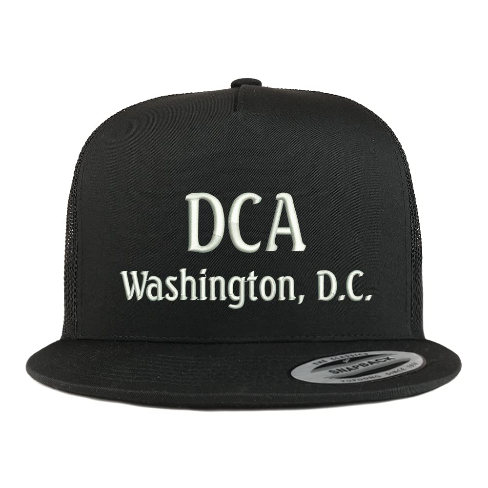 Trendy Apparel Shop DCA Washington DC Embroidered 5 Panel Flatbill Trucker Cap