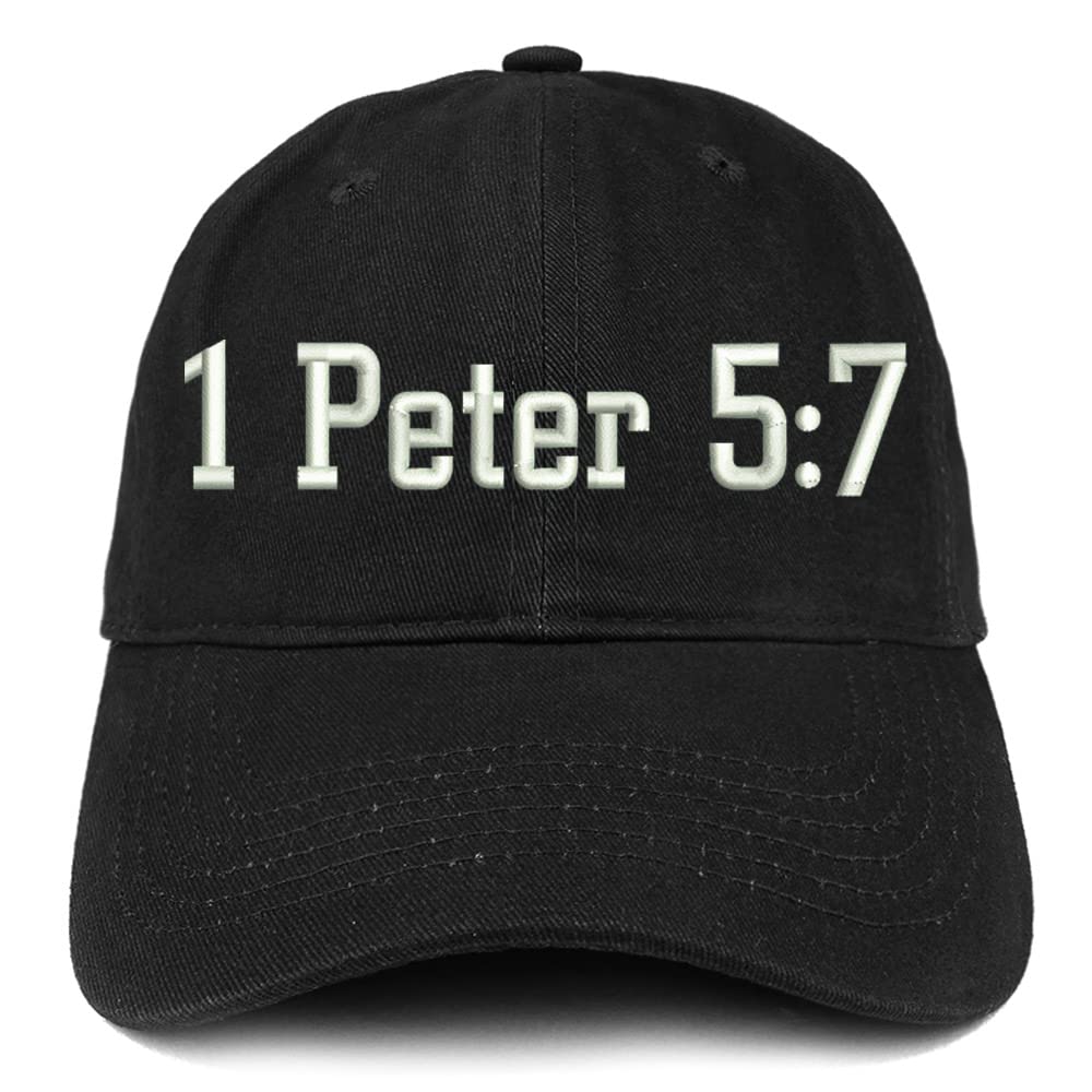 Trendy Apparel Shop 1 Peter 5:7 Low Profile Soft Cotton Baseball Cap