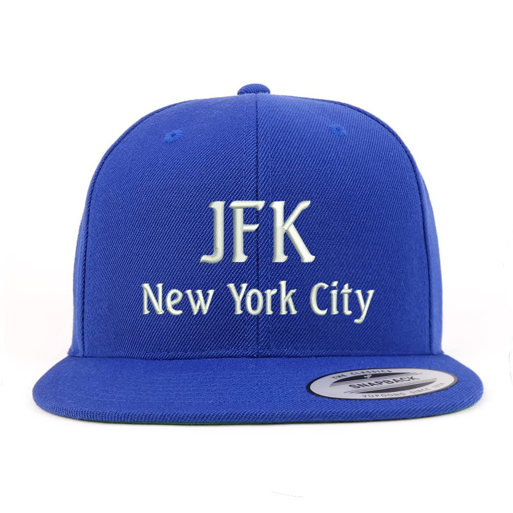 Trendy Apparel Shop JFK New York City Embroidered Flatbill Snapback