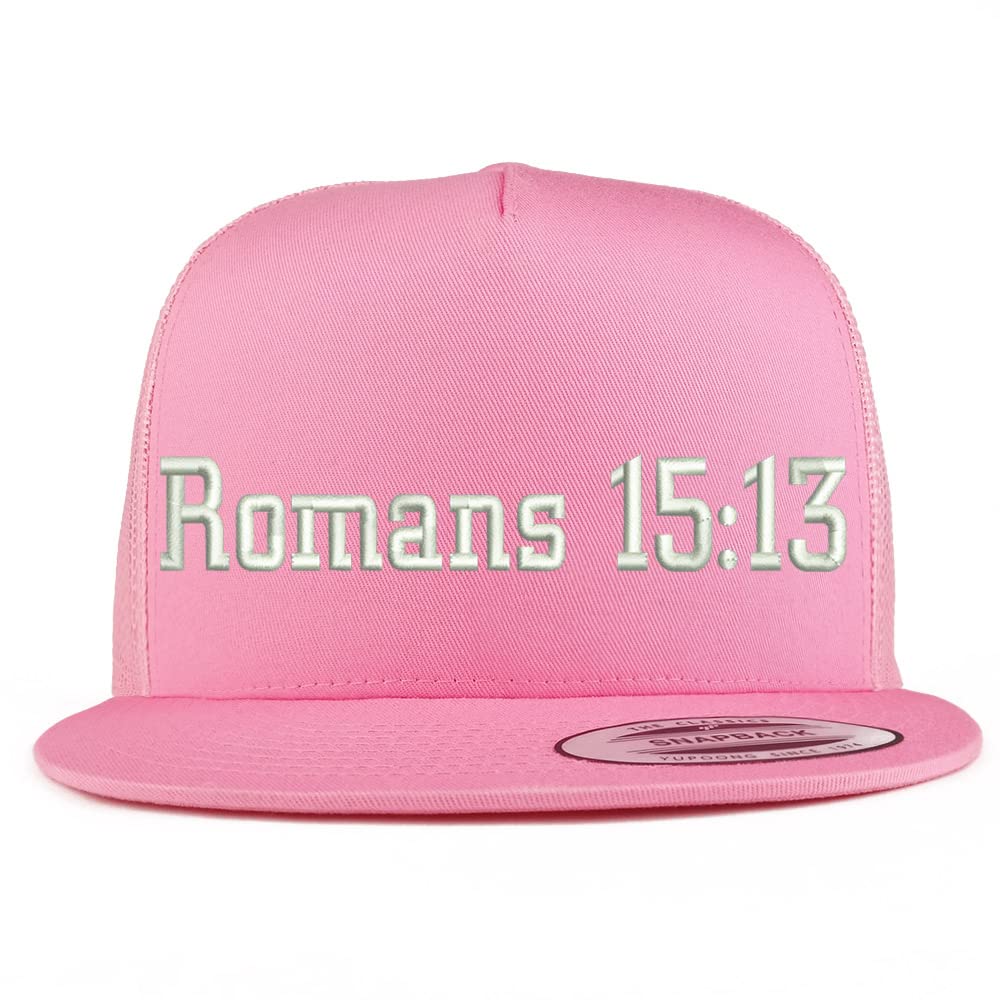 Trendy Apparel Shop Romans 15:13 5 Panel Flatbill Trucker Cap