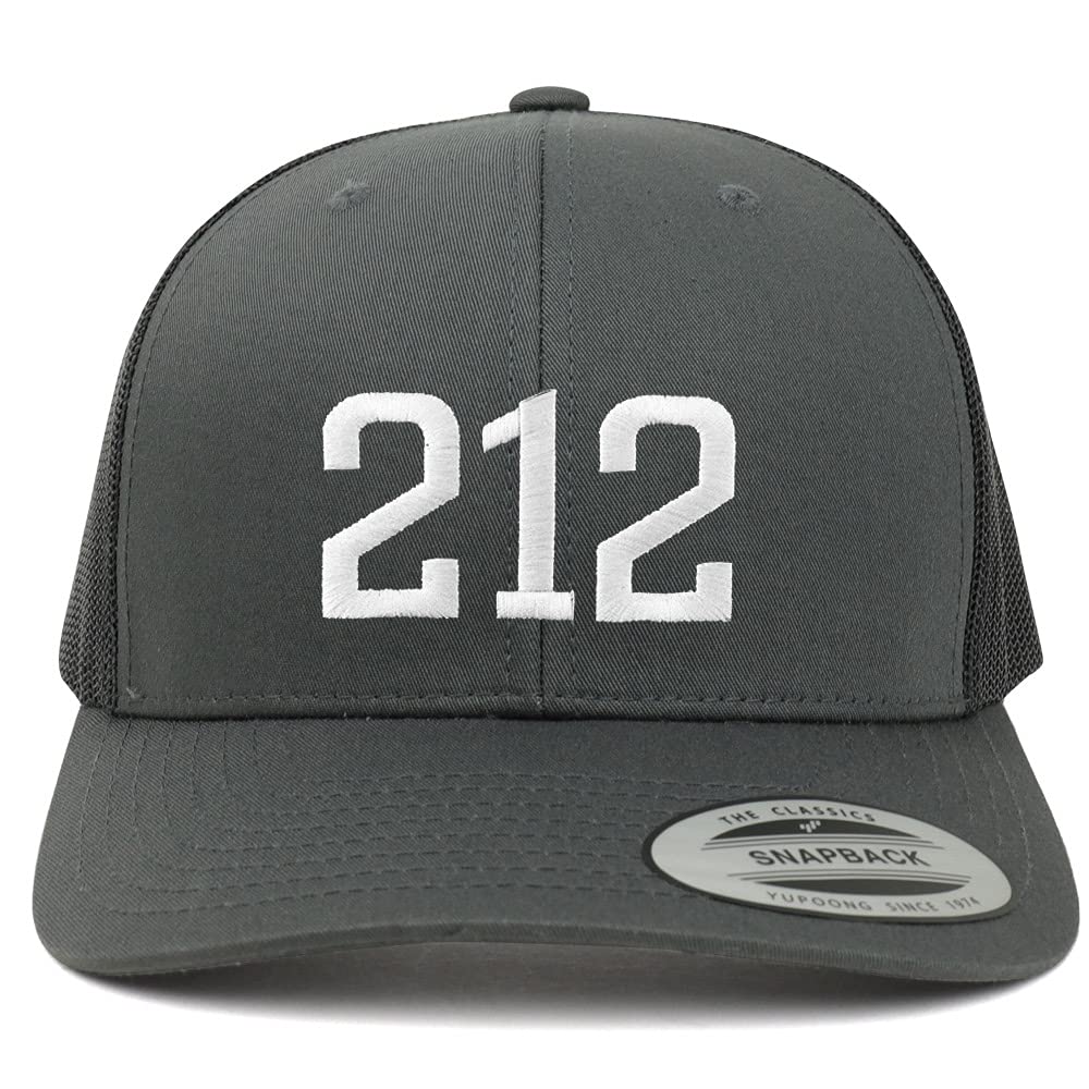 Trendy Apparel Shop New York City 212 Old English 6 Panel Trucker Mesh Cap