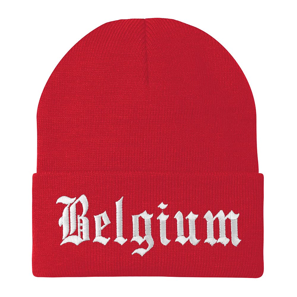 Trendy Apparel Shop Belgium Old English Embroidered Long Cuff Beanie