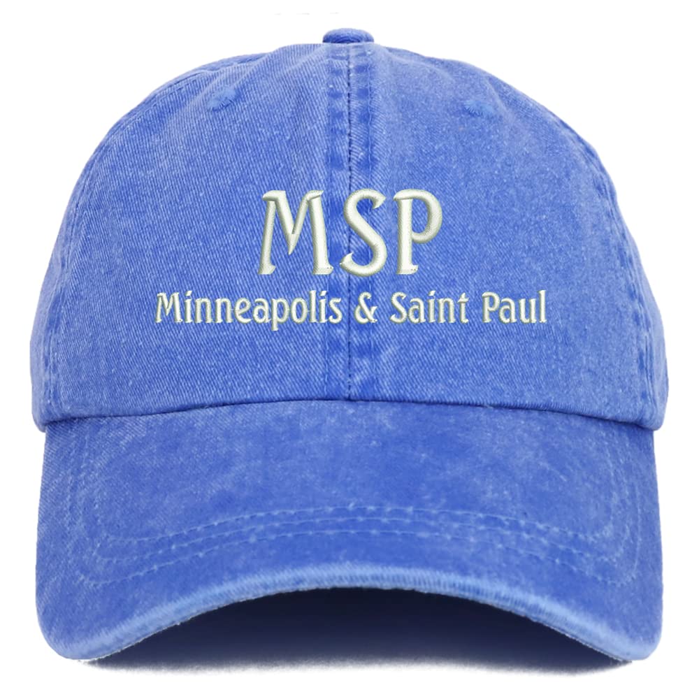 Trendy Apparel Shop MSP Minneapolis and Saint Paul Embroidered Pigment Dyed Washed Baseball Cap
