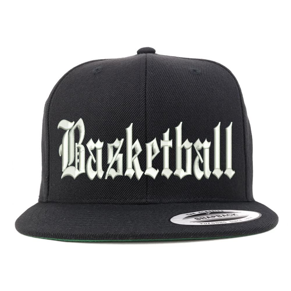Trendy Apparel Shop Old English Basketball Embroidered Flatbill Snapback