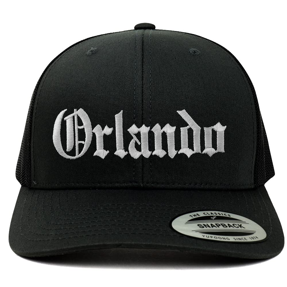 Trendy Apparel Shop Orlando Old English 6 Panel Trucker Mesh Cap