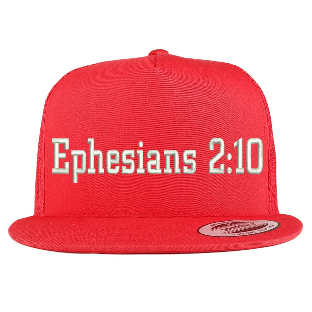 Trendy Apparel Shop Ephesians 2:10 5 Panel Flatbill Trucker Cap