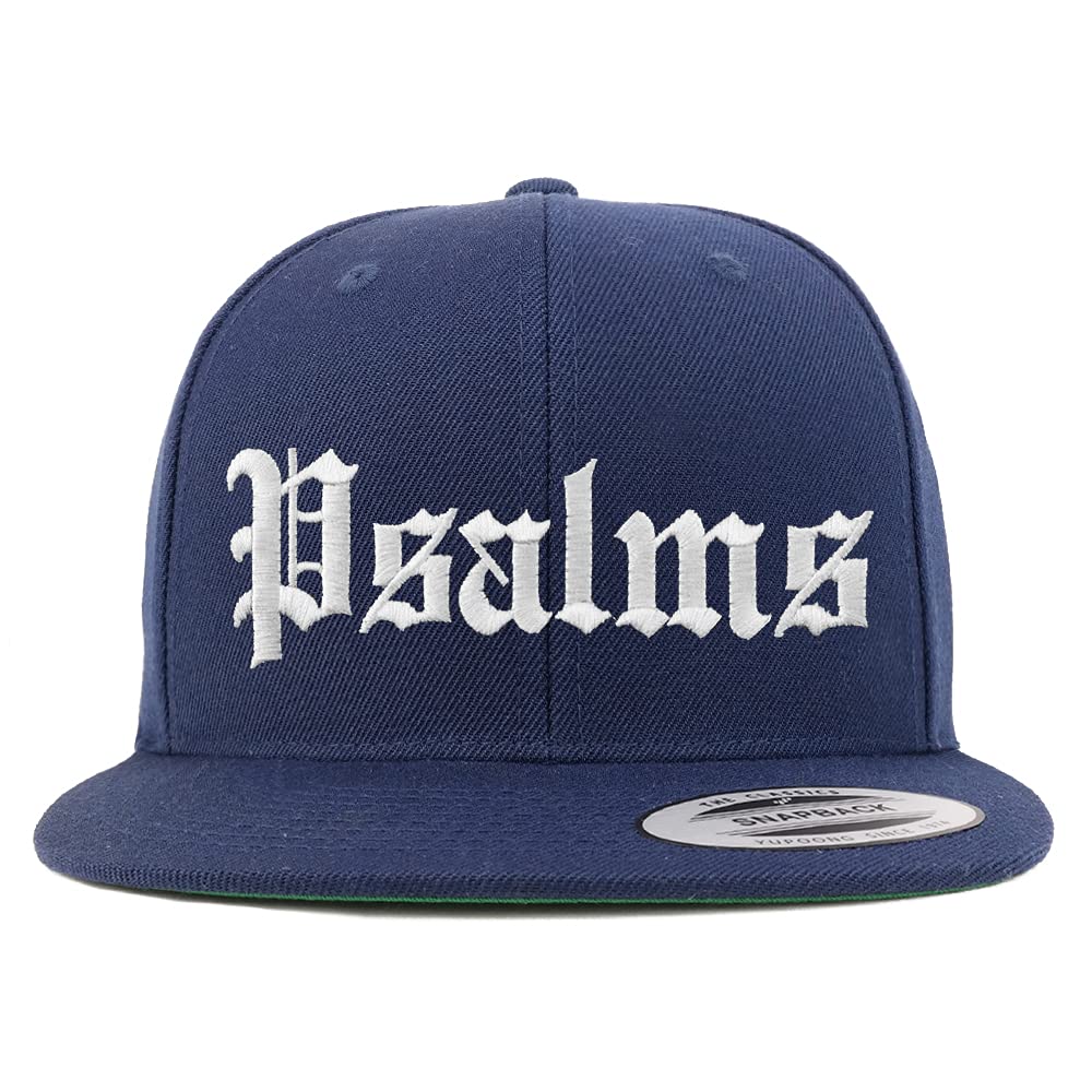 Trendy Apparel Shop Psalms Old English Embroidered Flatbill Snapback