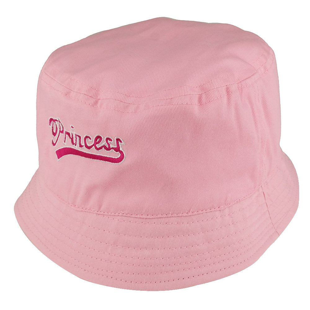 Trendy Apparel Shop Girl's Princess Embroidered Youth Size Cotton Bucket Hat