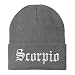 Trendy Apparel Shop Scorpio Old English Embroidered Long Cuff Beanie