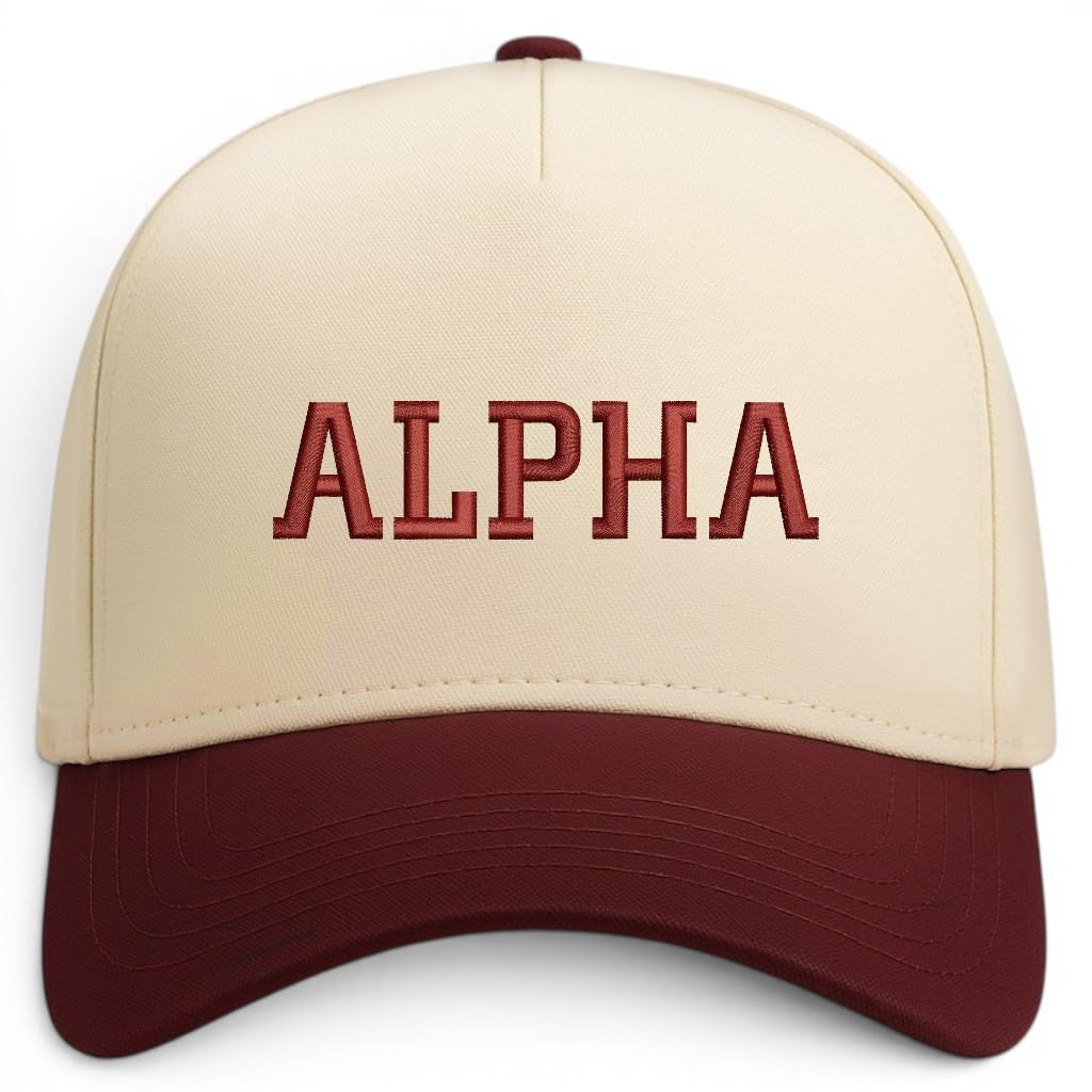 Trendy Apparel Shop Alpha Embroidered 5 Panel Two Tone Vintage Ball Cap