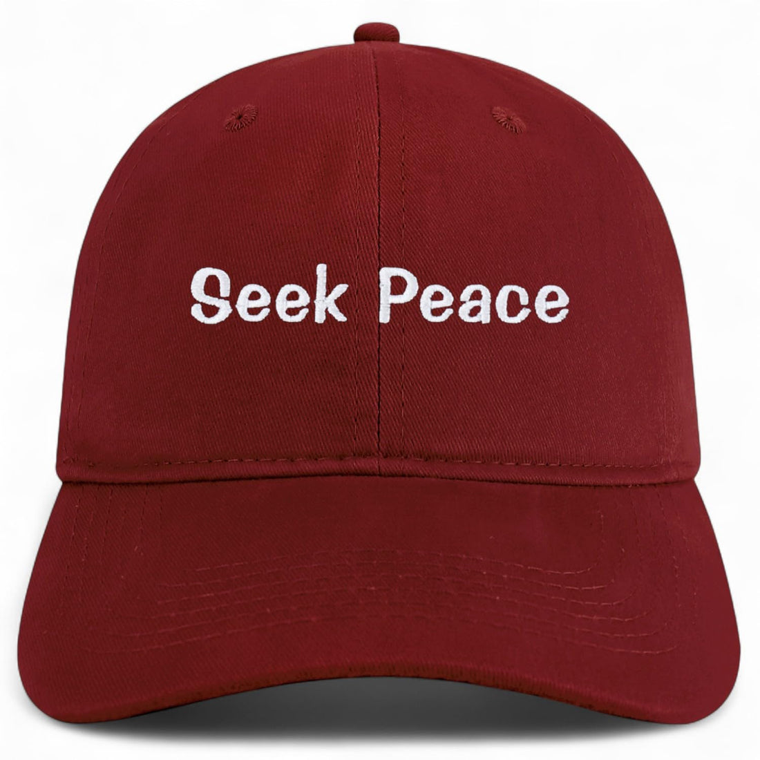 Trendy Apparel Shop Seek Peace Embroidered Cotton Unstructured Low Profile Dad Hat